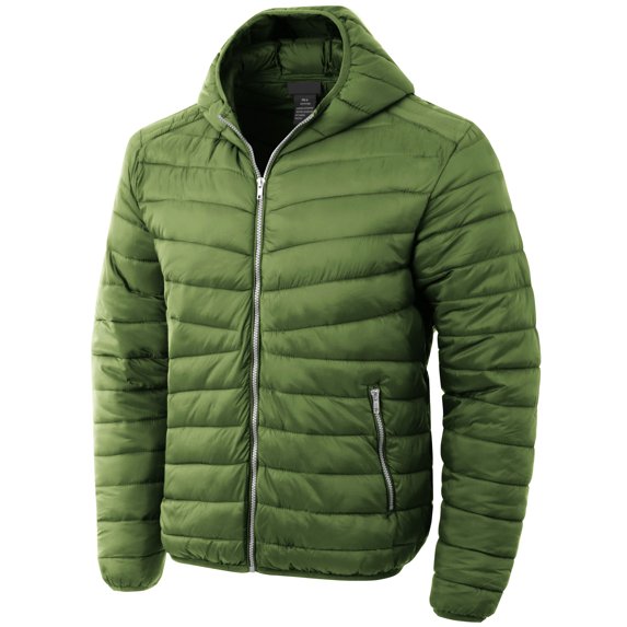 Ma Croix Mens Lightweight Puffer Jacket Alternative Down Quilted Hiking Parka with Hood