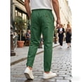 thumbnail image 3 of LIaqionyy Men's Pants Lightweight Drawstring Elastic Waist Straight Leg Casual Fashion Trousers with Pockets, 3 of 8