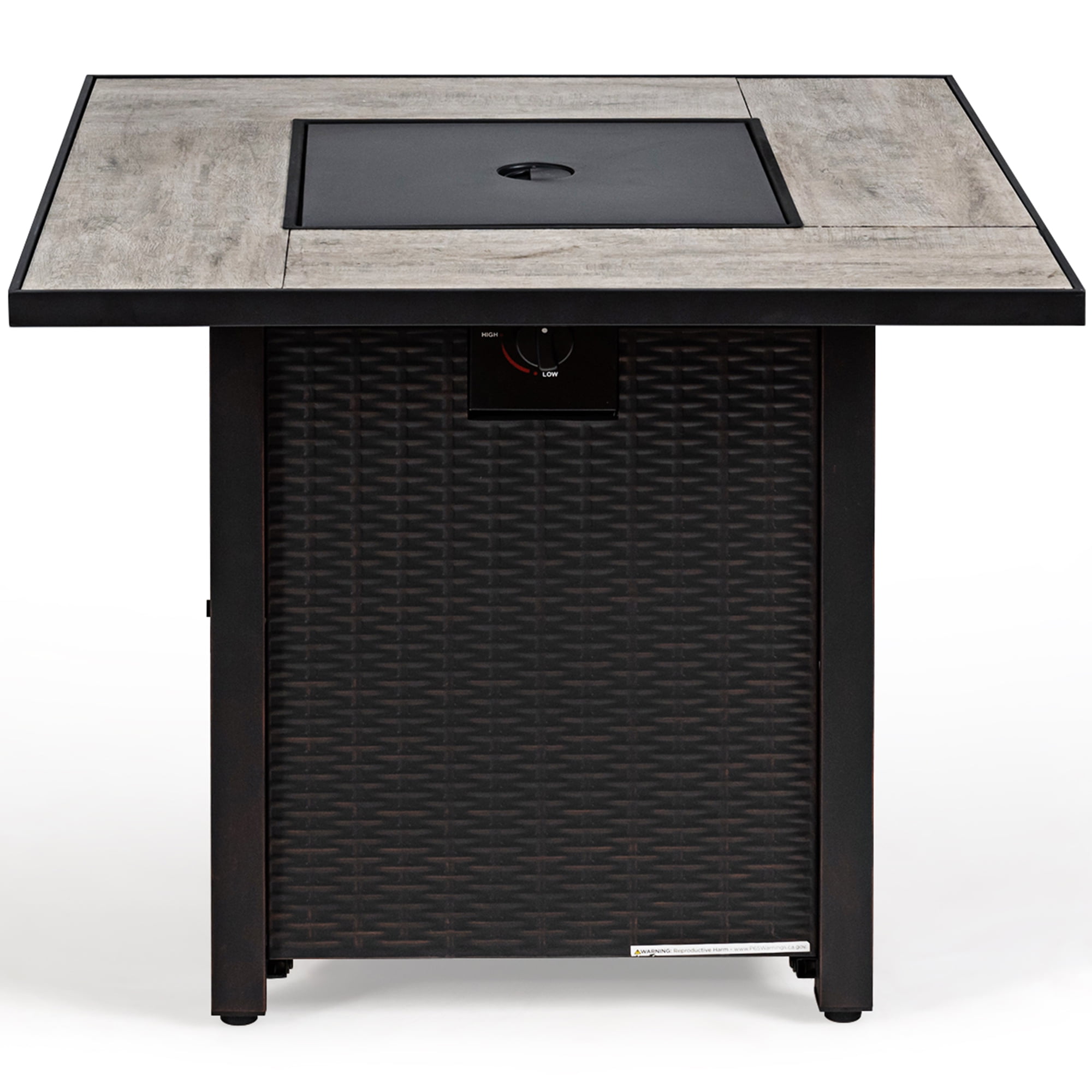 Gymax 30'' Gas Fire Table 50,000 BTU Square Propane Fire Pit Table Patio Yard