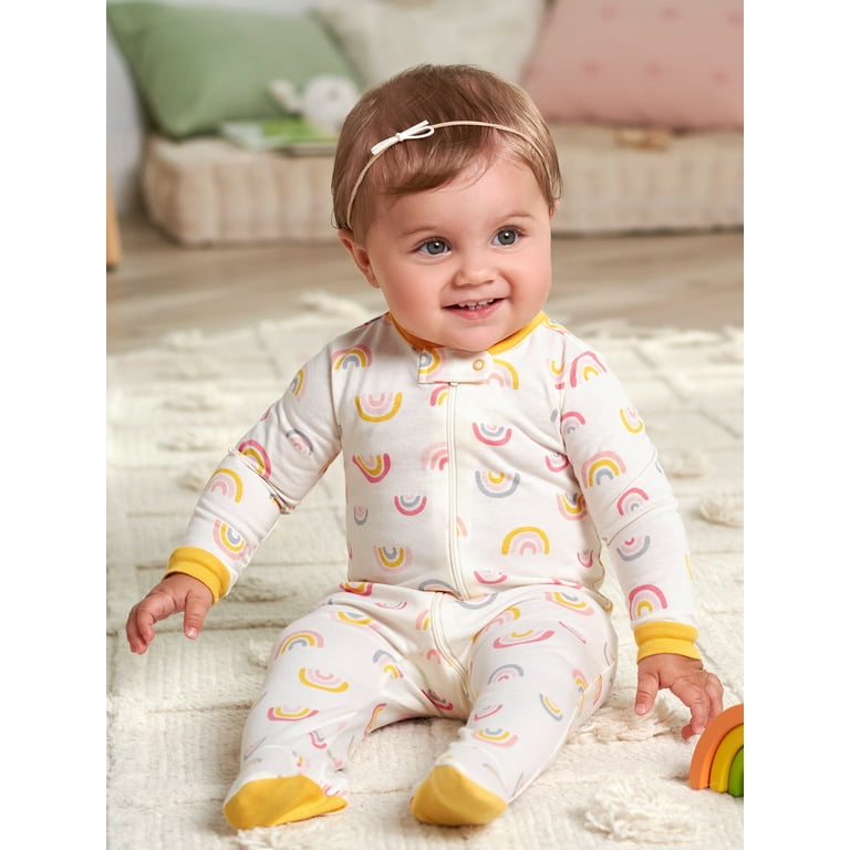 Gerber Baby Girl Sleep n Play Footed Pajamas 4 Pack