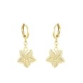 thumbnail image 1 of Aretes Colgantes Para Dama Flor Pensamiento Oro 14K Laminado dorado Unitalla, 1 of 7