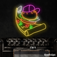 thumbnail image 3 of Craftnamesign Burger Surfing Pizza Neon Sign, Fast Food Restaurant Decor, 3 of 4