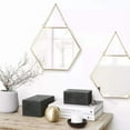 thumbnail image 3 of LONGWIN Hanging Wall Hexagon Mirror Decor Gold Geometric Mirror with Chain for Bathroom Bedroom Living Room 9.4"x 8.2", 3 of 6