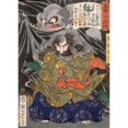 thumbnail image 2 of Tsukioka Yoshitoshi 18x24 Gold Ornate Framed and Double Matted Museum Art Print Titled - Kurokumo Oji Attacked by a Giant Spider (1867), 2 of 4