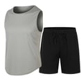 thumbnail image 5 of Havenre Men's Sleeveless 2 Pieces Outfits Tank Tops Tracksuit Trendy Basic Workout Summer Casual Drawstring Elastic Waist Gym Jogging Shorts Beach Vacation Set Gray S, 5 of 10