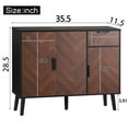 thumbnail image 4 of Armoire de Rangement Moderne la Plus Récente, Buffet Noir Fini Bois avec Tiroir et Tablettes à Hauteur Réglable (35,5 L x 11,5 L x 28,5 H), 4 of 9
