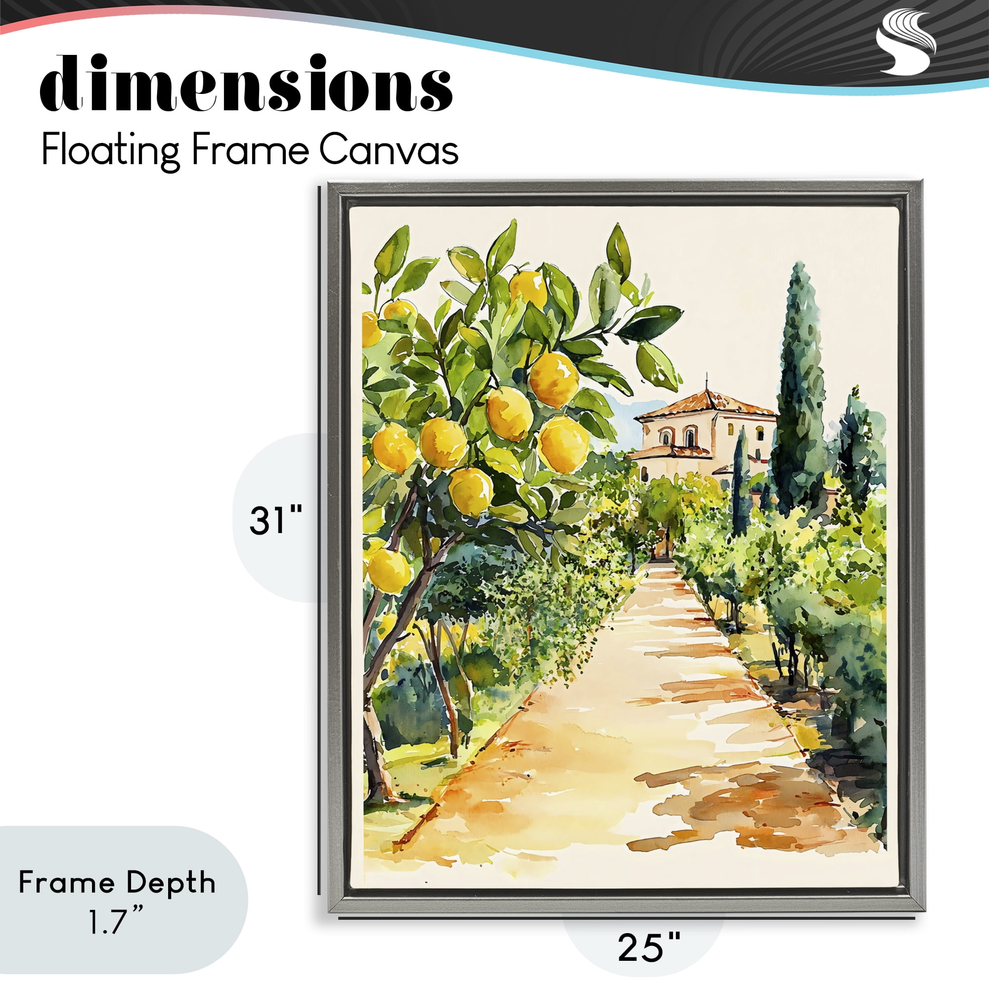 Stupell Industries Lemon Grove Pathway Gray Framed Floater Canvas Wall Art, design by LSR Design Studio
