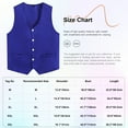 thumbnail image 5 of YUUMIN Womens Mens Button Vest Adult Volunteer Activity Vest Waistcoat Unisex Waiter Bartender Work Sky Blue M, 5 of 5