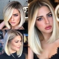 thumbnail image 4 of Fznkrag Ladies Short Bob Wig Short Straight Synthetic Gradient Hair Full Fashion Natural Wigs, 4 of 8
