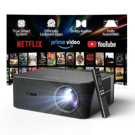 WEWATCH Official Netflix Projector w/ Dolby Audio, 800ANSI & HDR10, Built-in Streaming Apps, Full HD 1080P 5G Wifi Bluetooth Outdoor Movie Proyector