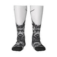 thumbnail image 2 of Lsque Monochrome Deer Floral Printed Crew Socks Men's Women's LightWeight Thin Casual Calf Socks ,Knee High Socks,Cotton Socks, 2 of 9