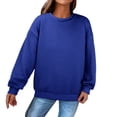 thumbnail image 2 of Tiqkatyck Graphic Hoodies for Women Clearance Womens Oversized Sweatshirts Hoodies Crew Neck Pullover Sweaters Casual Comfy Fall Fashion Outfits Clothes Womens Long Sleeve Tops Hoodies for Women Blue, 2 of 6