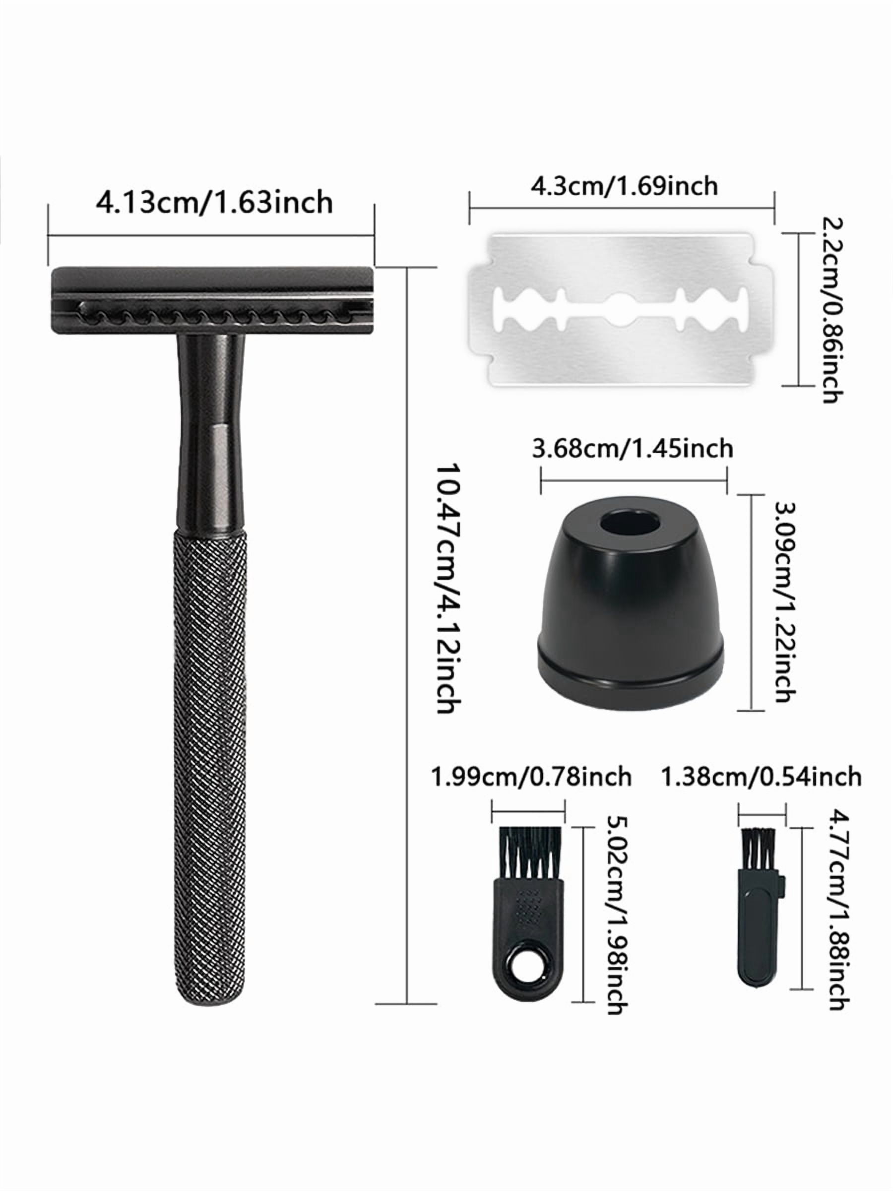 Waysh Classic Double Edge Safety Razor Kit for a Close Shave, Matte Black