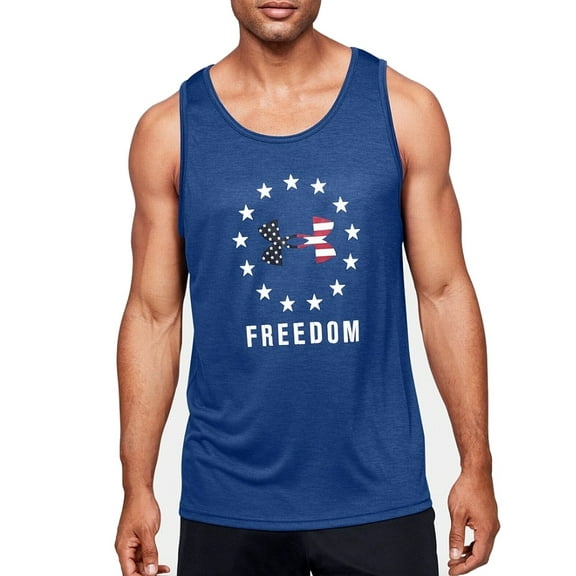 Under Armour Men's Freedom Tech Bfl Tank Top, Blue, Small