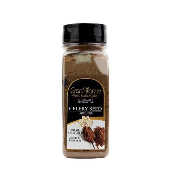 GranAroma Ground Celery Seed, Fresh,Aromatic, Bold, and Flavorful Spice for Cooking & Seasoning 9.12 Ounce