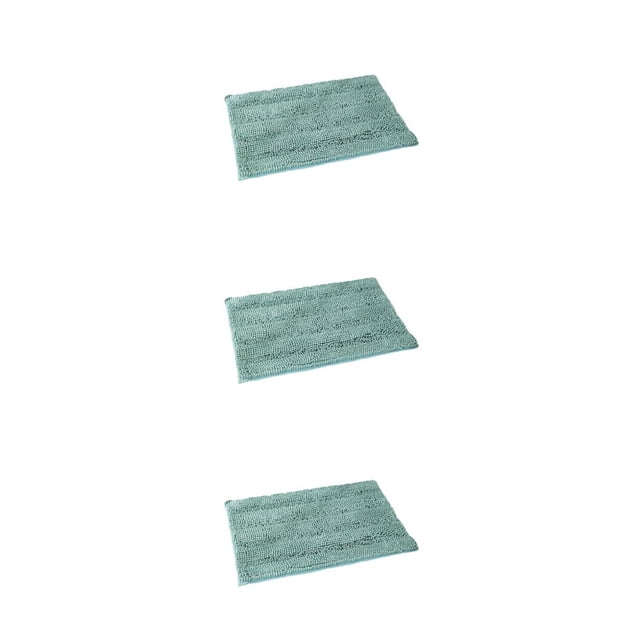 Baohd 1/2/3 Chenille Kitchen Rug Anti-slid Bottom Quick-drying Good Stepping Feeling Light Green 3PCS