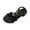 Black, variant on Willtoo Women's Strappy Beaded Flower Sandals Boho Open Toe Ankle Strap Flat Sandals Summer Vacation Beachwear Shoes Trendy 2026