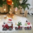 thumbnail image 2 of Hodao Christmas Train Tabletop Decoration Hand-Painted Santa Claus Train Figurine Snowman and Gift Car with Holiday Accents Resin Christmas Train Ornament Festive Decor for Kids' Room and Living Room, 2 of 6