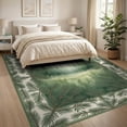 thumbnail image 3 of ODIKA 8'x10' Washable Area Rug Non-Shedding, Easy Care, Forest Botanical Vine Border Hardwood Long Farmhouse Watercolor Refined for King Size Bedroom Under Bed, Master Suite, 3 of 7