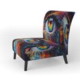 thumbnail image 3 of Designart « Vibrant Colorful Eye II » Fauteuil d'Appoint Moderne Bleu Rembourré - Fauteuil Moderne pour Salon, 3 of 7