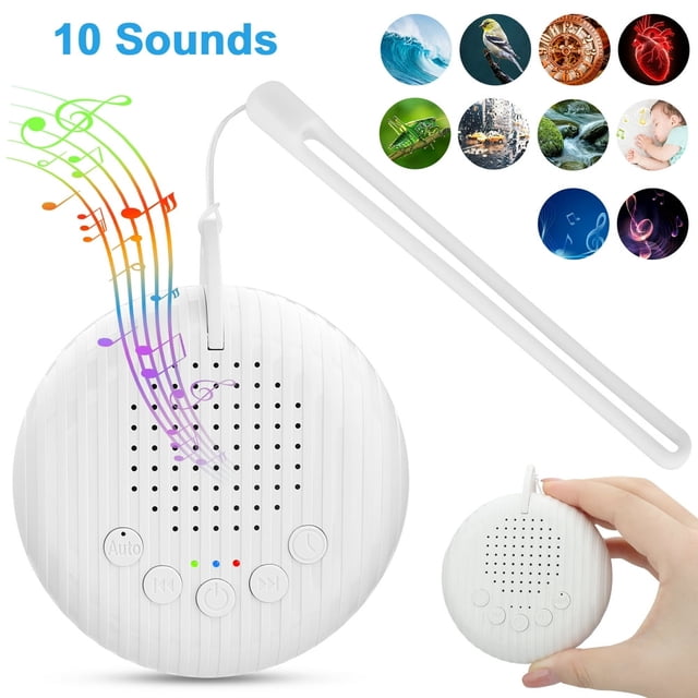 MesaSe White Noise Machine Mini Sound Machine for Sleeping with 10 Soothing Sounds Memory Function