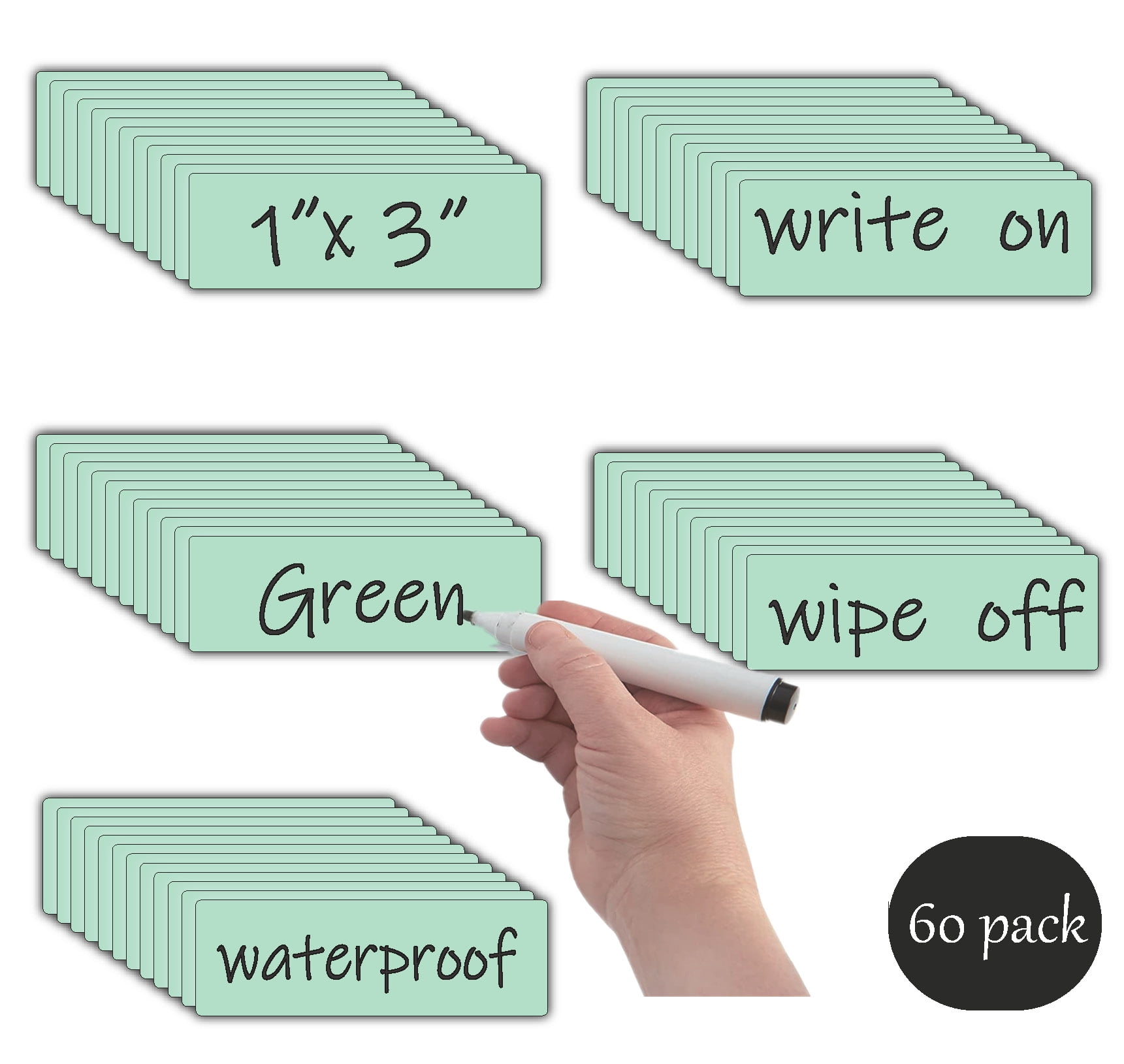 Dry Erase Magnetic Labels 3”x3” for Whiteboards 10 PCs