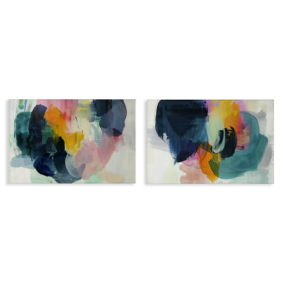 Stupell Industries Modern Restless Abstract Abstract Painting Wrapped Canvas Art Print Wall Art, 24 x 16, Set of 2
