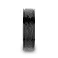 thumbnail image 2 of Joiner Hammered Finish Center Black Tungsten Carbide Wedding Band With Dual Offset Grooves And Polished Edges, 2 of 4