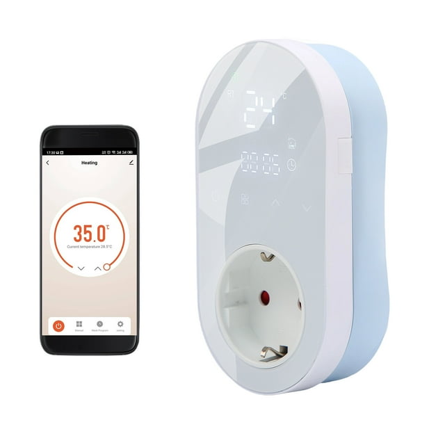 Mistaha WiFi Digital Thermostat Outlet Plug 16A Outlet Tuya App Voice Control Socket Temperature Controller