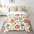 thumbnail image 2 of Manfei Autumn Pumpkin Bedding Sets Twin Size,Thanksgiving Day Comforter Sets with Sheets,Botanical Plants Bed in a Bag Twin size,Breathable Harvest Room Decor,Reversible,7-Piece, 2 of 6