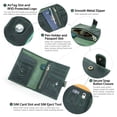 thumbnail image 4 of Contact's GenuineLeather Passport Holder with Airtag Slot RFID Blocking Passport Wallet Travel with SIM Card Removal Tool (Green), 4 of 11