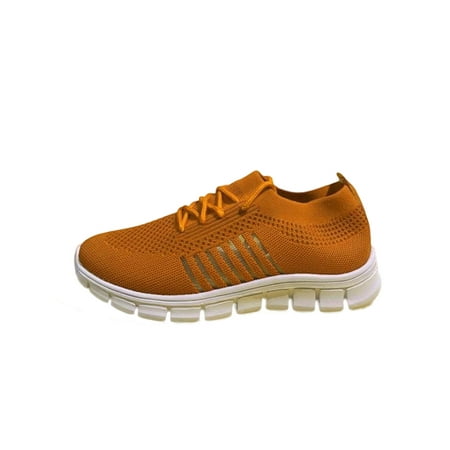 

Eloshman Women Casual Shoe Comfort Flats Lace Up Sneakers Outdoor Lightweight Slip On Walking Shoes Non-slip Sock Sneaker Light Brown 8