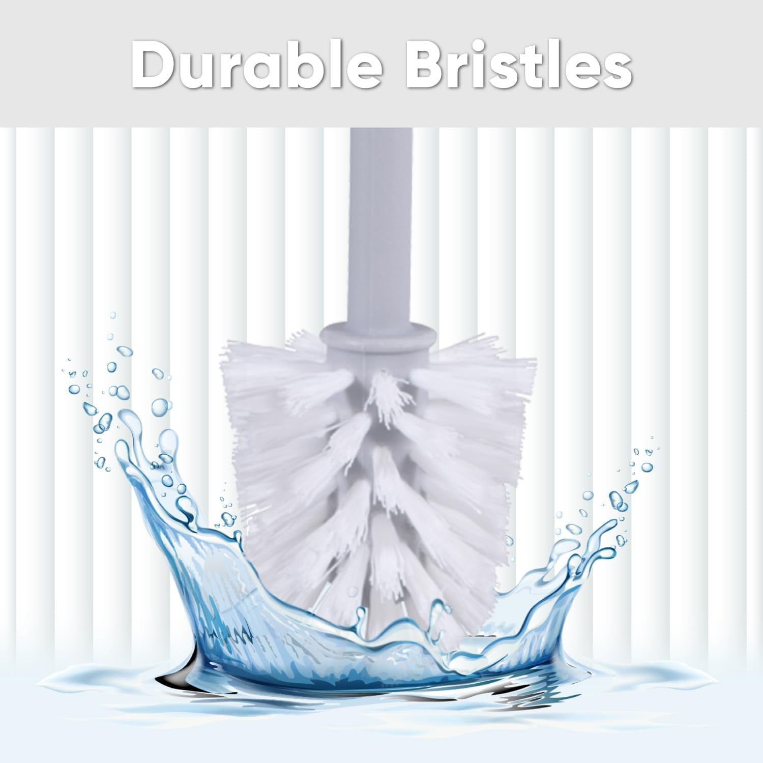 Superio Plastic Toilet Bowl Cleaning Brush and Holder Set (Pack of 2)- 15"H x 6"W x 5"D, Bathroom Scrubbing Brush, Grey