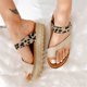 thumbnail image 4 of Sandalias Y Pantuflas De Mujer Con Punta De Cuerda De Cáñamo De Suela Gruesa Y Leopardo Wmkox8yii  hj789, 4 of 4