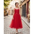 thumbnail image 2 of Arshiner Flower Girls Dresses Sleeveless Formal Wedding Princess Dress | Maxi-Length Tulle, Junior Bridesmaid Dress for Girl, Embroidered Birthday Party Dress Ball Gown, 2 of 5