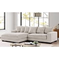 thumbnail image 3 of Miekor Furniture Luxe Oversized Two-Piece Left Facing Sectional Couches for Living Room, 102.4-Inch L Shaped Sofa with Chaise, Upholstered with Corduroy Fabric, Ivory 61993, 3 of 8
