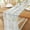 Blue, variant on 59in x 6.56 ft Floral Embroidered Lace Table Runner, White Sheer Tulle Table Decoration, Elegant Wedding Dining Table Decor for Home Party Holiday Banquet