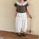 thumbnail image 2 of Conjuntos de ropa de verano para niñas de estilo coreano, trajes para niños de 1 a 10 años, Top con cuello con volantes de encaje y pantalones hasta el tobillo, bonito traje de 2 uds para niños, 2 of 6
