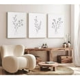 thumbnail image 3 of Flower Line Wall Art Set of 3 Botanical Canvas Wall Decor Floral Minimalist Wall Art Abstract Plant Pictures Flower Line Prints Black White Floral Artwork for Room Bedroom 16x24 Inch, 3 of 5