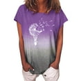 thumbnail image 2 of outfmvch t shirts for women fashion gradient print short sleeves t-shirt womens tops shirts for women purple, 2 of 4