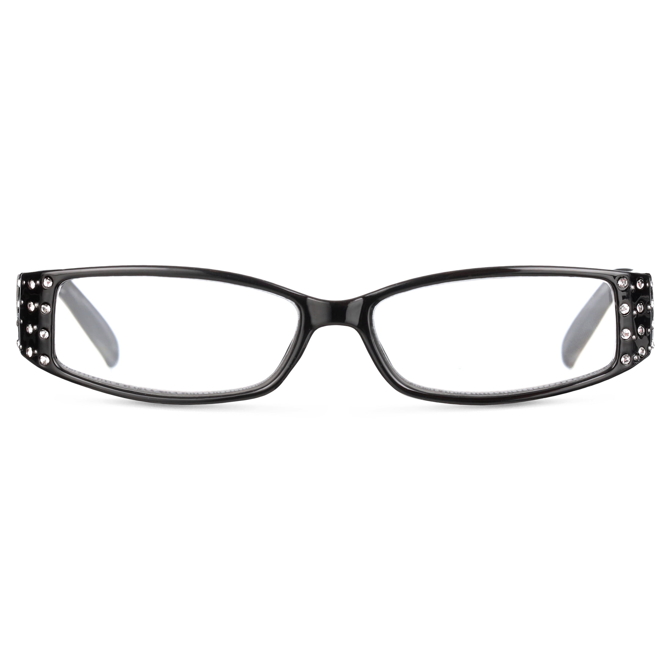 (2 pack) M Readers Women's Erin +2.50 Rectangle Reading Glasses with Case, Black