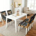 thumbnail image 2 of TSOVTHRID Aztec Tribal Cattle Skull Floral Print Quilted Dining Chair Slipcovers Stretchy Comfy Chair Seat Covers Washable Removable Seat Cushion Covers with Detachable Strap, Set of 1, 2 of 7