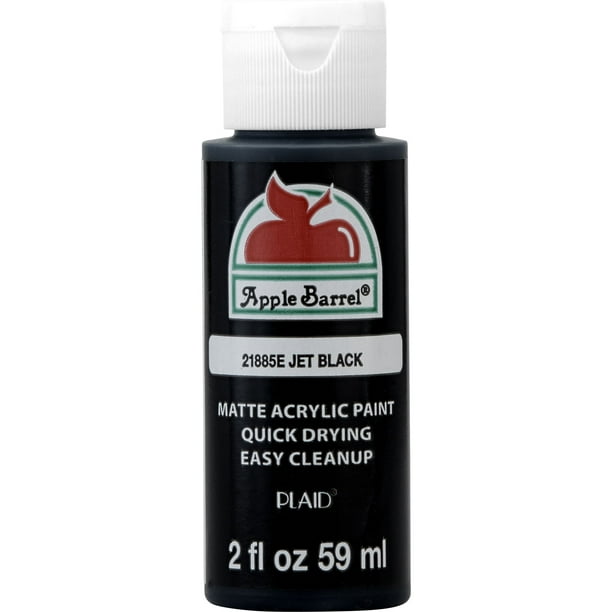 Apple Barrel Acrylic Craft Paint, Matte Finish, Jet Black, 12 fl oz Apple Barrel Acrylic Craft Paint, Matte Finish, Jet Black, 12 fl oz