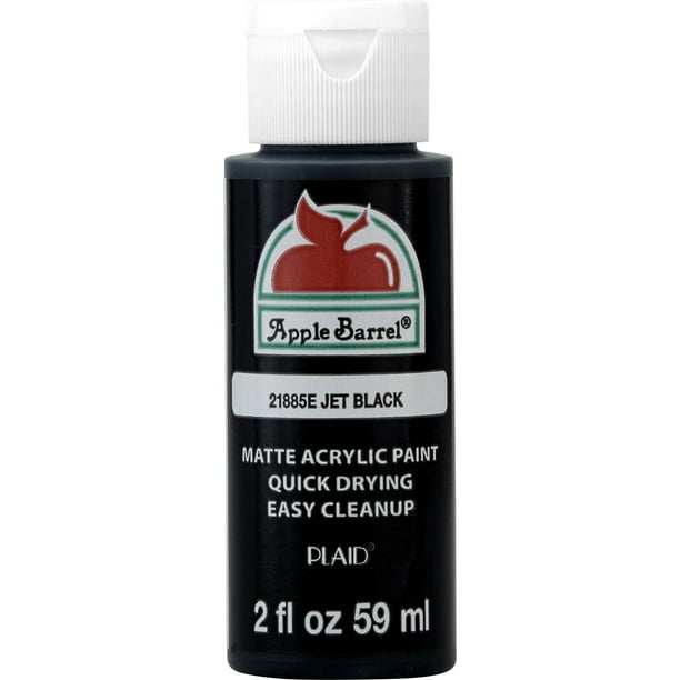 Apple Barrel Acrylic Craft Paint, Matte Finish, Jet Black, 12 fl oz