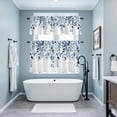 thumbnail image 3 of Blue Teal Eucalyptus Leaves Kitchen Curtains Sets for Windows 36 Inch Length, Watercolor Weeping Botanical Rod Pocket Window Treatments Tier Curtains and Valances Set for Bedroom/Bathroom, 3 of 8