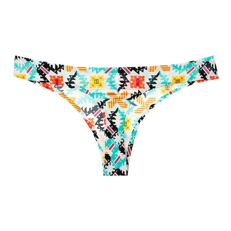 Pavied Thongs for Women Seamless Underwear Cheeky Underwear Womens Underwear Cotton Bikini Panties Lace Soft Hipster Panty Ladies Stretch Full Briefs Panties for Women Blue 2XL