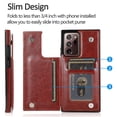 thumbnail image 3 of Dteck Case for Samsung Galaxy Note 20 Ultra 6.9-inch,Shockproof PU Leather Wallet Case Card Holder Kickstand Flip Magnetic Hybrid Rubber Note 20 Ultra 5G Back Phone Cover,Brown, 3 of 9