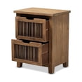 thumbnail image 2 of Baxton Studio Clement Rustic Transitional Medium Oak Finished 2-Drawer Wood Spindle Nightstand, 2 of 5