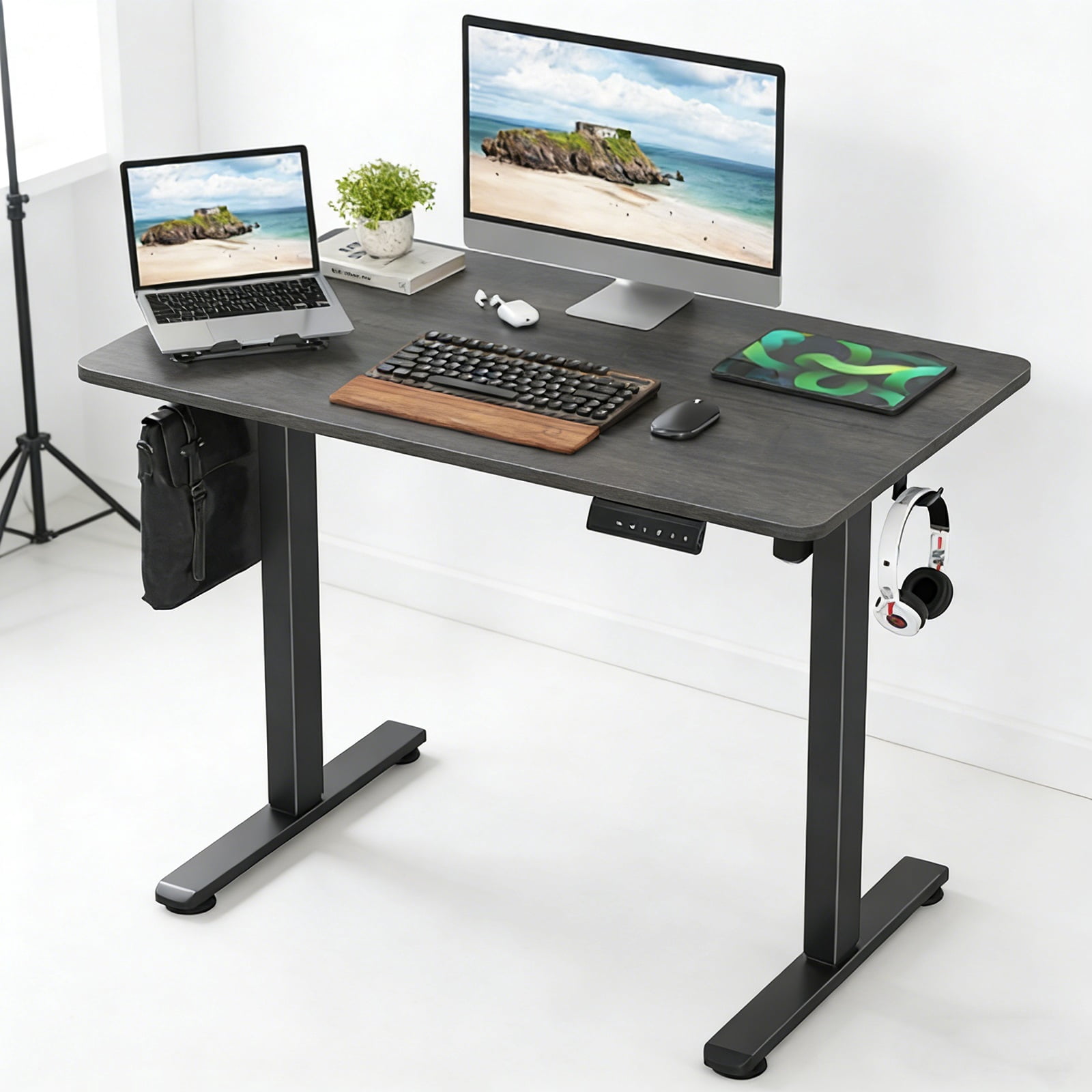 Standing Desks That Raise Up and Down  Large Adjustable Height Raising Desk for Ergonomic Home Office Efficiency