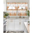 thumbnail image 4 of Orange Eucalyptus Leaves Swag Curtains for Living Room/Bedroom Windows, Watercolor Spring Summer Botanical Kitchen Curtains and Valances Set 36 Inch Length, Swags Valance Curtain Panels, 4 of 5